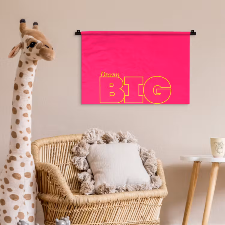 Wandkleed - Minimalistisch - Roze - Dream big - Grafisch — 5