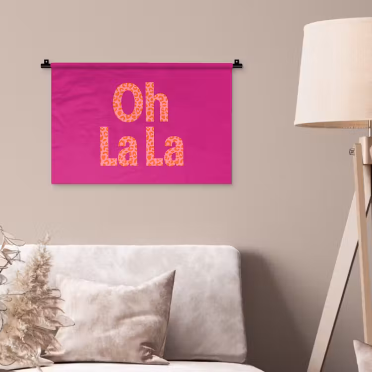Wandkleed - Oh la la - Luipaardprint - Roze — 2