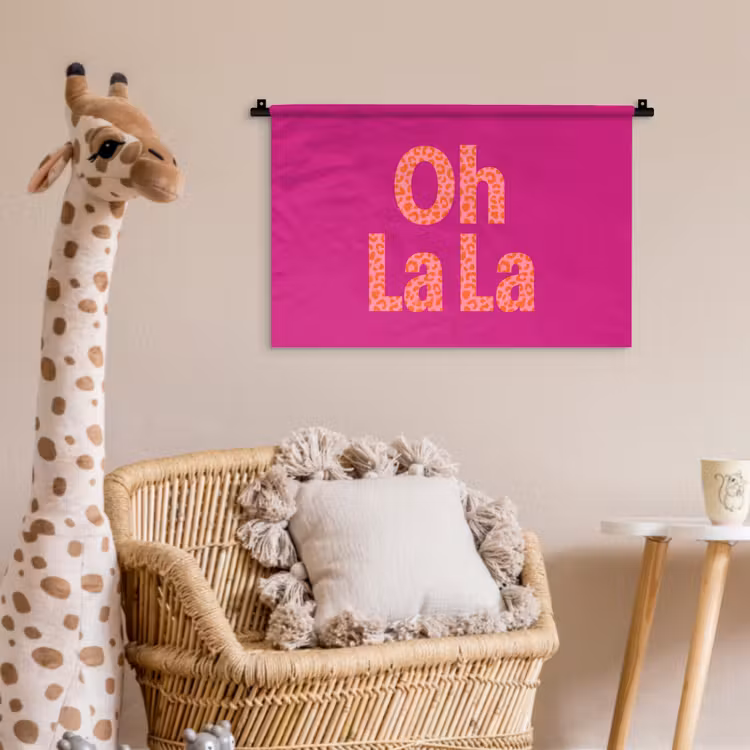 Wandkleed - Oh la la - Luipaardprint - Roze — 5