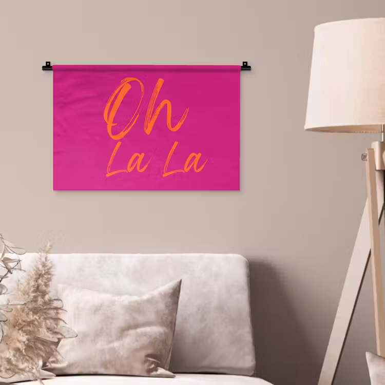 Wandkleed - Oh la la - Oranje - Roze — 2
