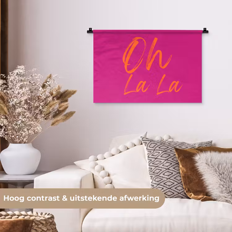 Wandkleed - Oh la la - Oranje - Roze — 4