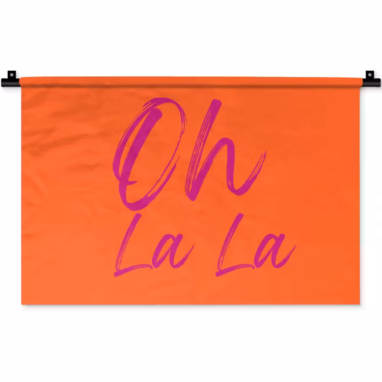 Wandkleed - Oh la la - Oranje - Roze - Grafisch — 1