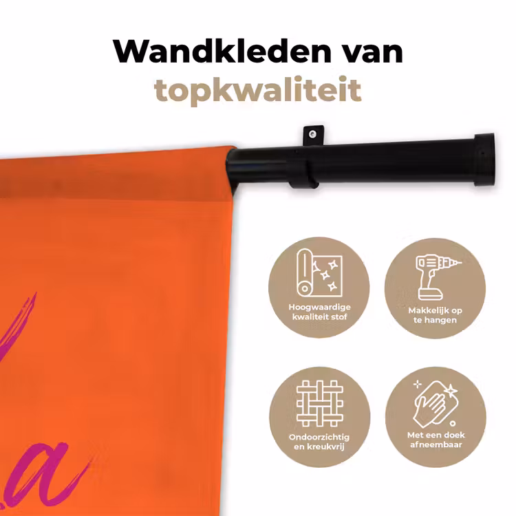 Wandkleed - Oh la la - Oranje - Roze - Grafisch — 3
