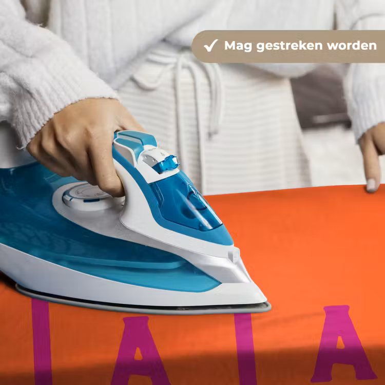 Wandkleed - Oh la la - Oranje - Roze - Scheeflettertype — 6