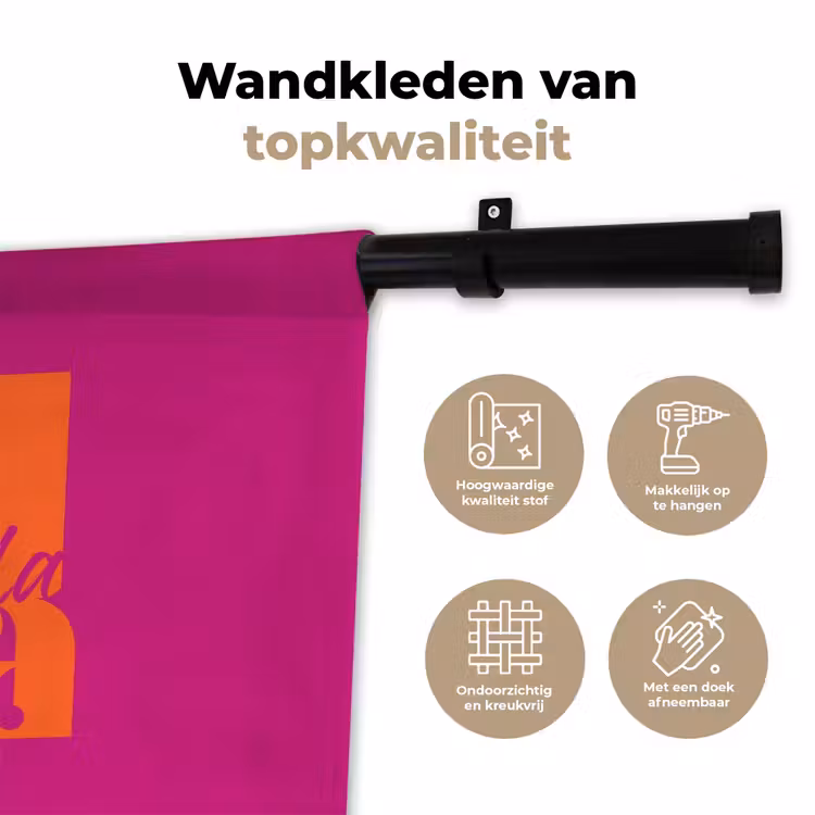 Wandkleed - Oh la la - Roze - Oranje - Gestapelde letters — 3