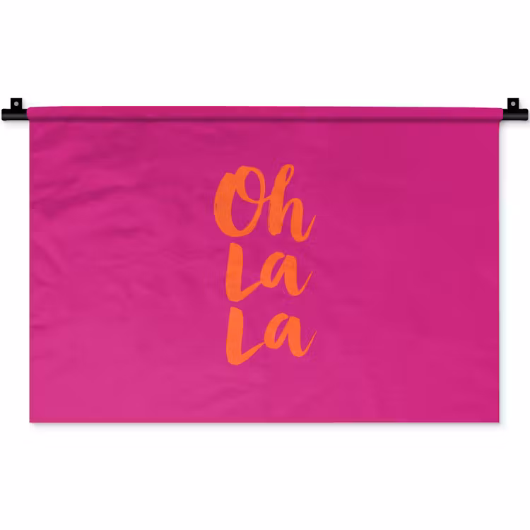 Wandkleed - Oh la la - Roze - Oranje - Minimalistisch — 1