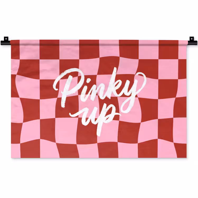 Wandkleed - Pinky up - Geblokt - Bordeauxrood — 1