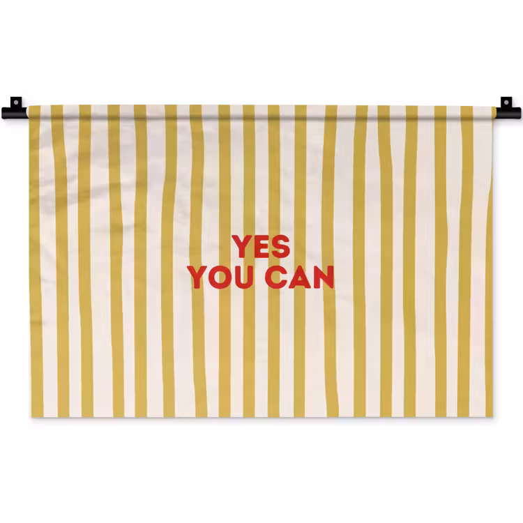 Wandkleed - Strepen - Abstract - Yes you can - Rood — 1