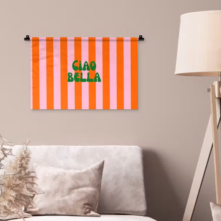 Wandkleed - Strepen - Oranje - Verticaal - Ciao bella — 2