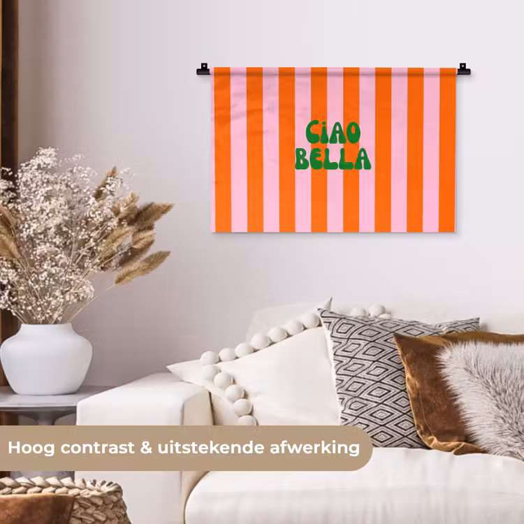 Wandkleed - Strepen - Oranje - Verticaal - Ciao bella — 4