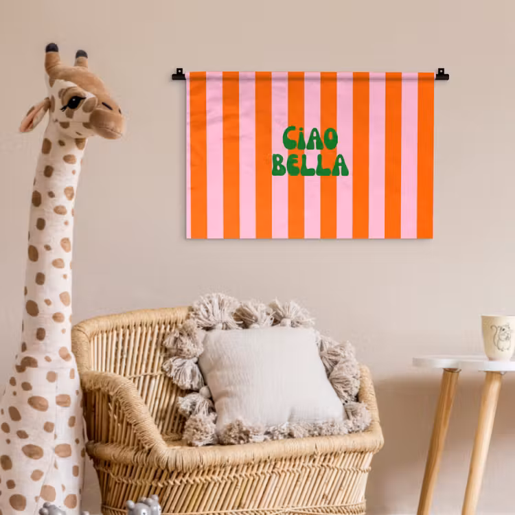 Wandkleed - Strepen - Oranje - Verticaal - Ciao bella — 5