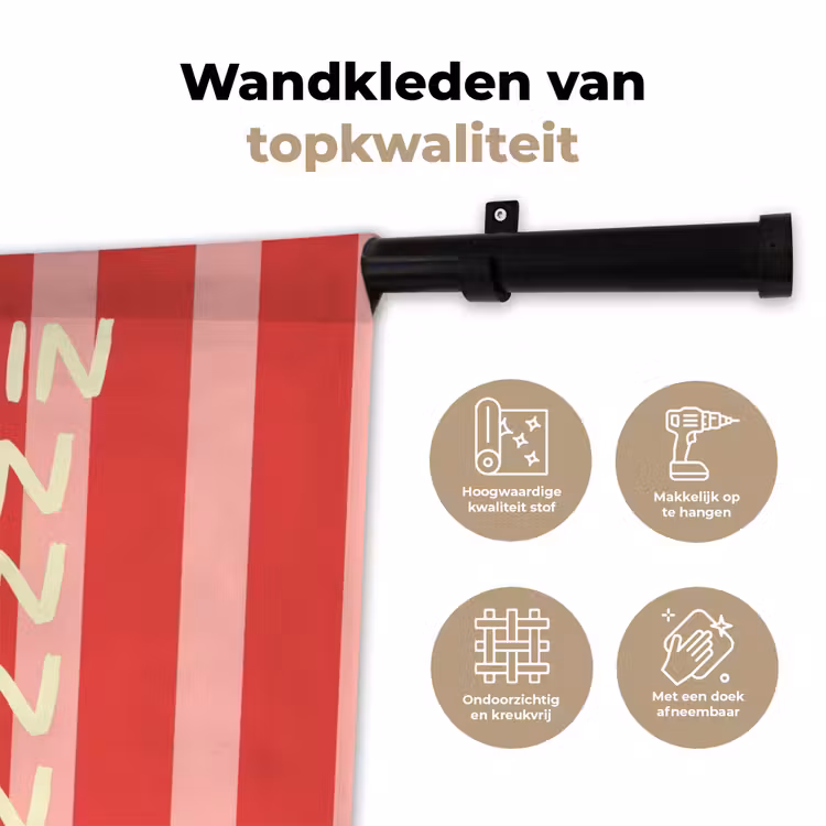 Wandkleed - Strepen - Rood - Try again — 3