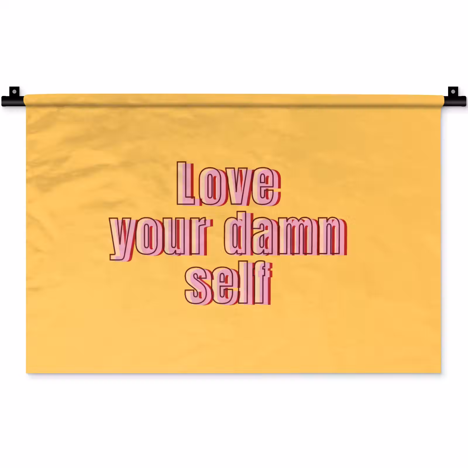 Wandkleed - Love yourself - Roze - Geel — 1