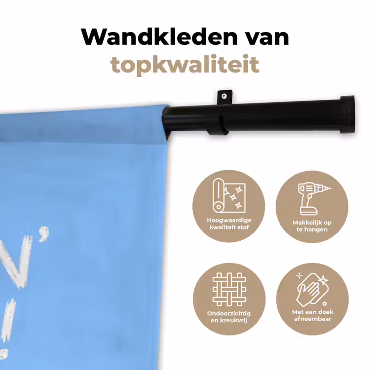 Wandkleed - Blauw - Wit - You fuckin rock — 3