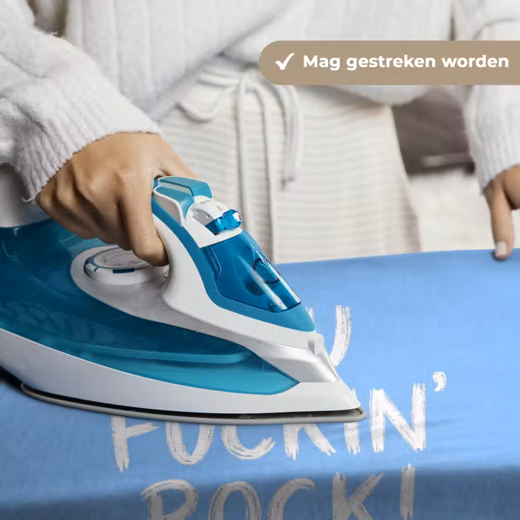 Wandkleed - Blauw - Wit - You fuckin rock — 6