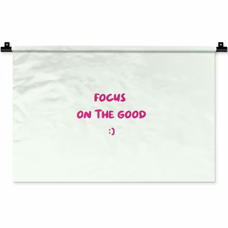Wandkleed - Focus - Beige - Roze - Smiley — 1