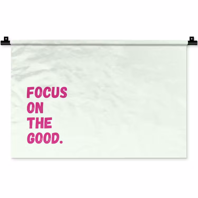 Wandkleed - Focus on the good - Beige - Roze — 1