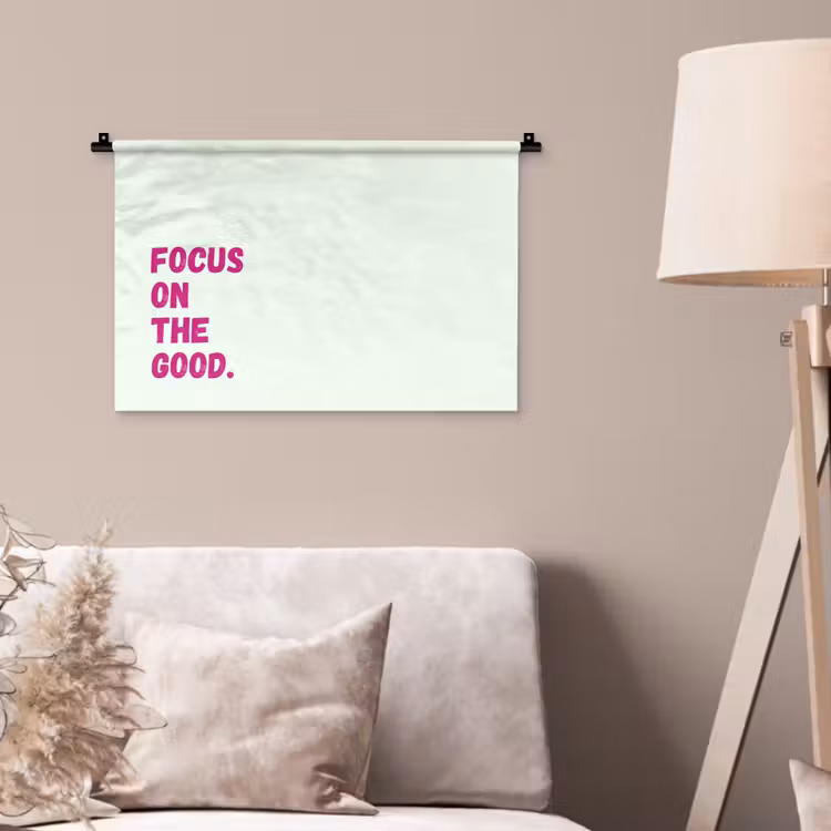 Wandkleed - Focus on the good - Beige - Roze — 2