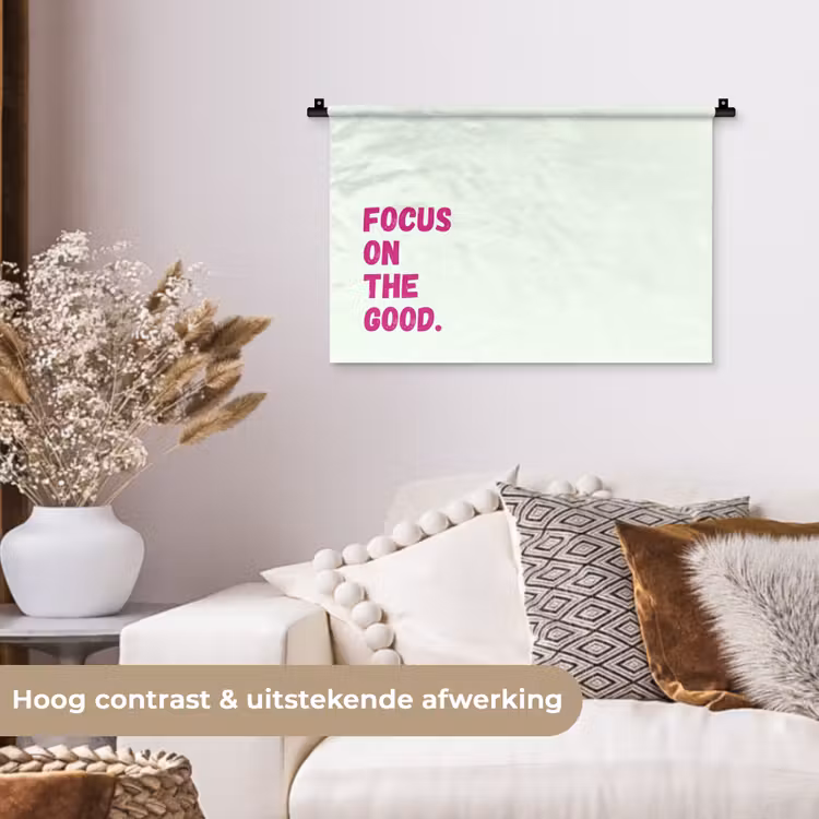 Wandkleed - Focus on the good - Beige - Roze — 4