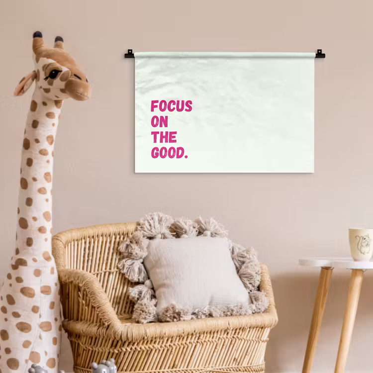 Wandkleed - Focus on the good - Beige - Roze — 5