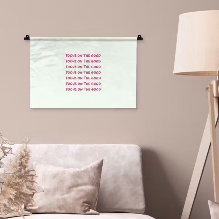 Wandkleed - Focus on the good - Roze — 2