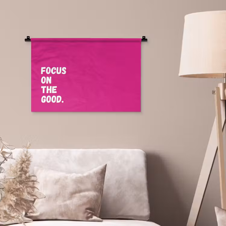 Wandkleed - Focus on the good - Roze - Simple — 2