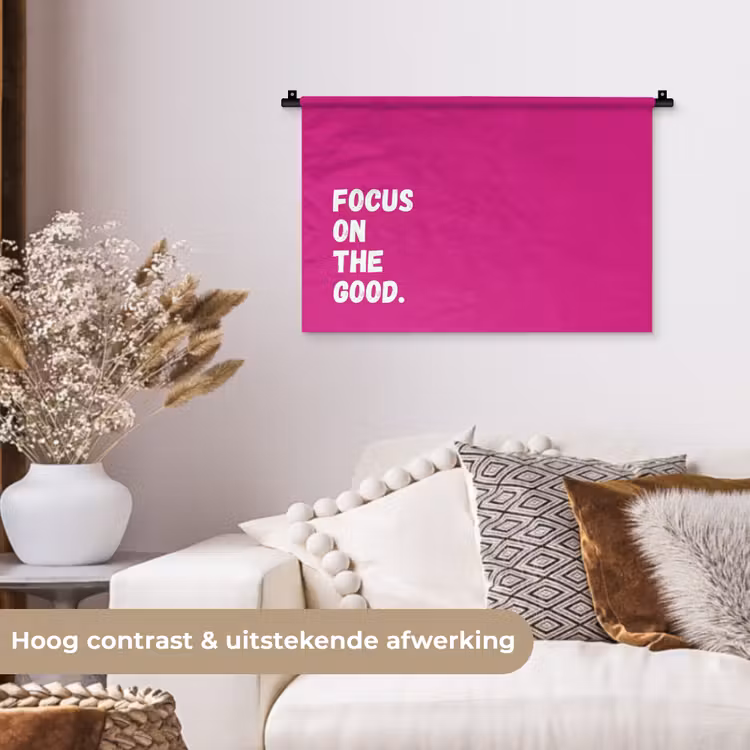 Wandkleed - Focus on the good - Roze - Simple — 4