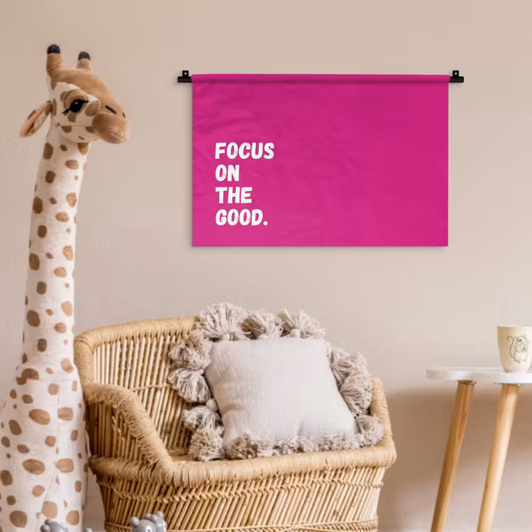Wandkleed - Focus on the good - Roze - Simple — 5