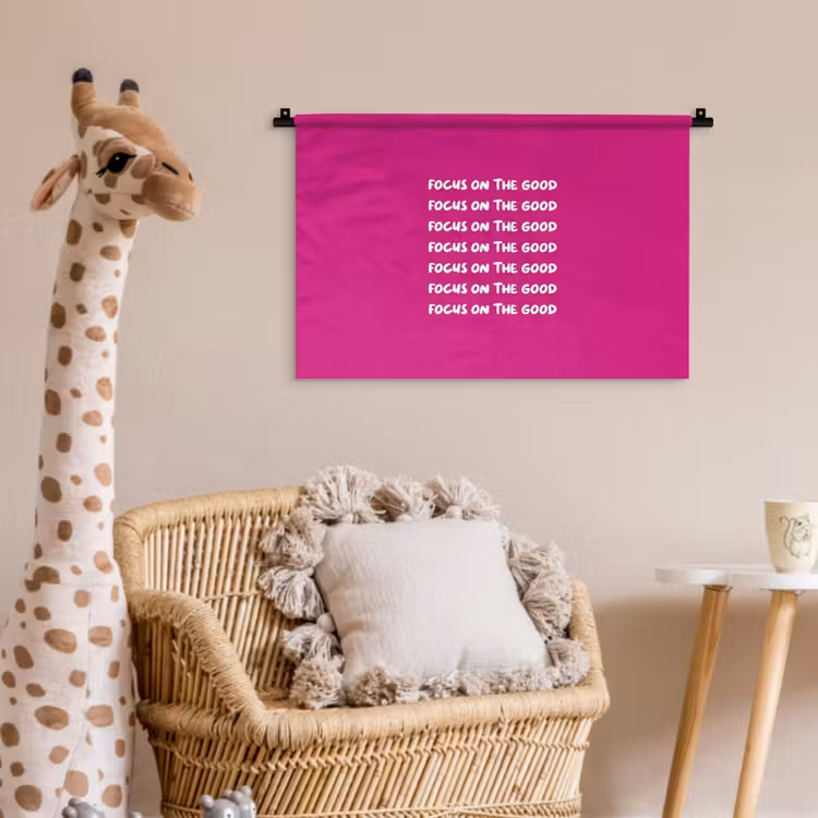 Wandkleed - Focus on the good - Roze - wit — 5