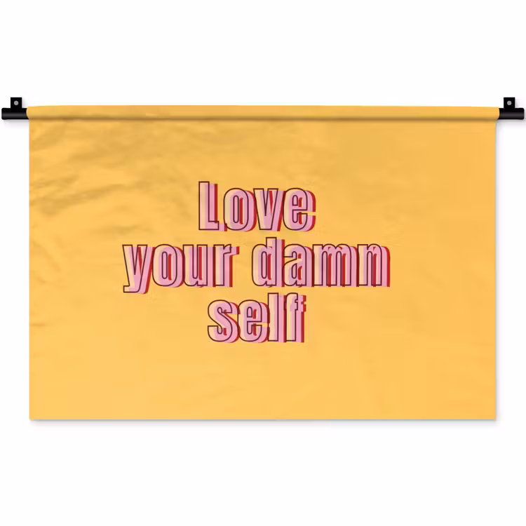 Wandkleed - Love yourself - Roze - Geel — 1