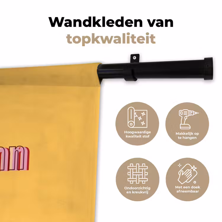 Wandkleed - Love yourself - Roze - Geel — 3