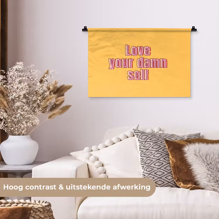 Wandkleed - Love yourself - Roze - Geel — 4