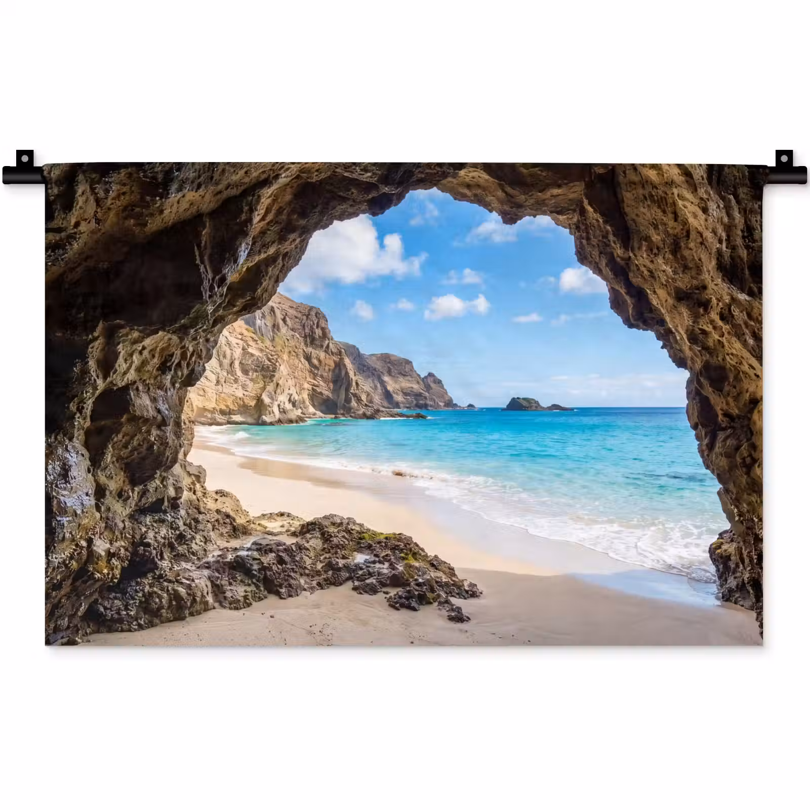 Wandkleed - Grot - Strand - Zee - Blauw — 1