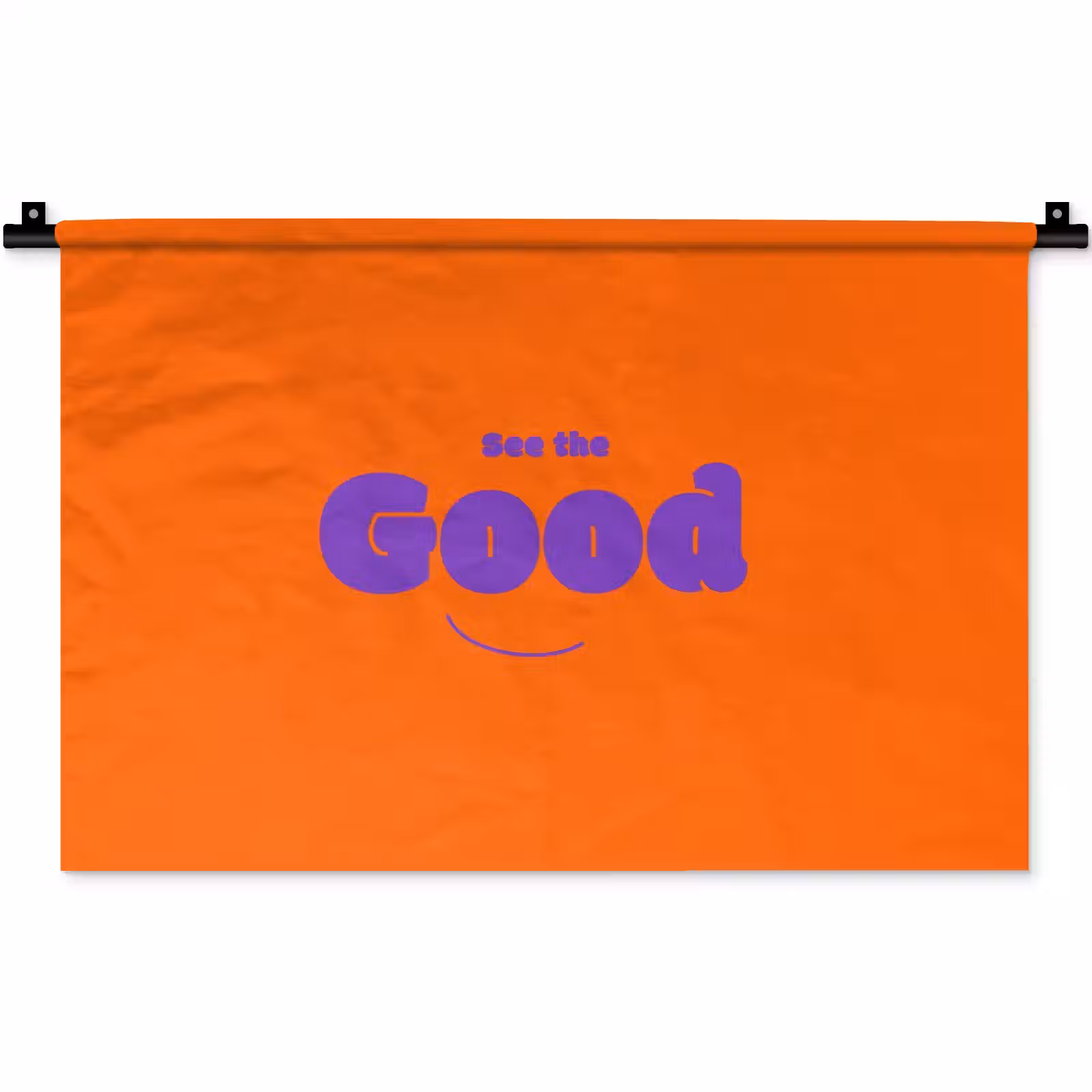 Wandkleed - See the good - Paars - Oranje - Smiley — 1