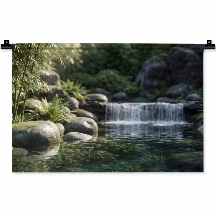 Wandkleed - Beek - Waterval - Natuur - Groen — 1