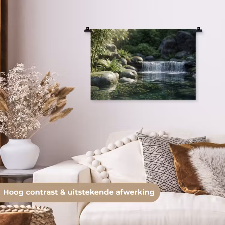 Wandkleed - Beek - Waterval - Natuur - Groen — 4