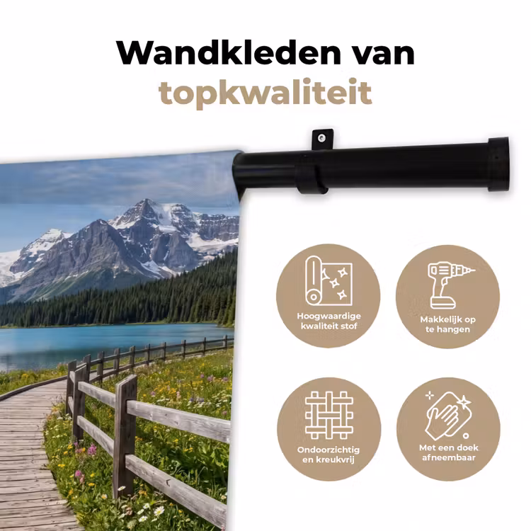 Wandkleed - Bergen - Meer - Landschap - Blauw — 3
