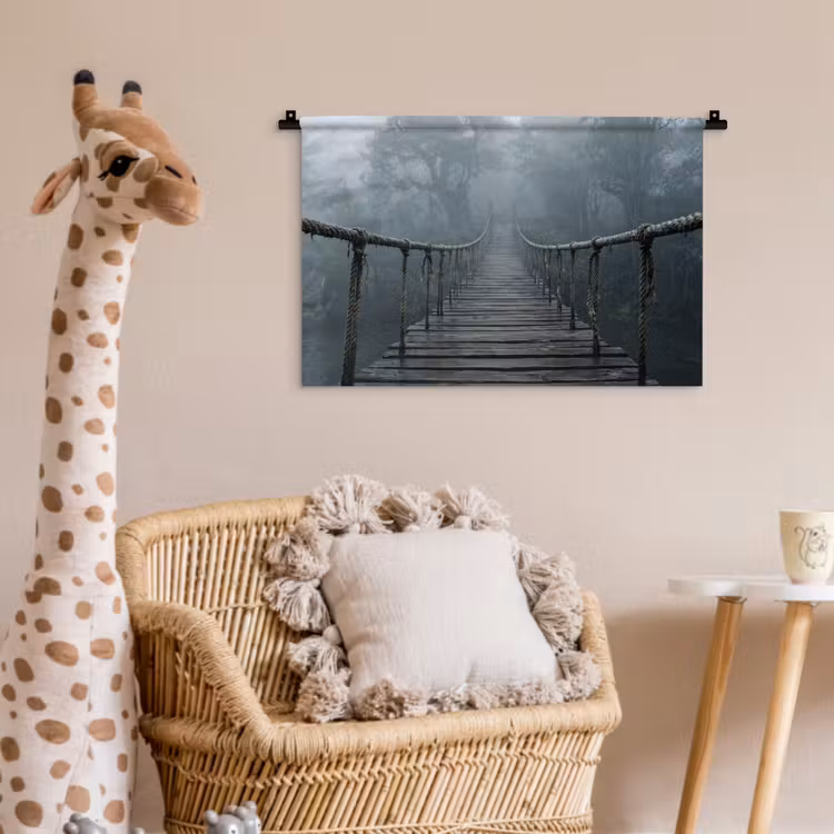 Wandkleed - Brug - Jungle - Mist - Natuur — 5