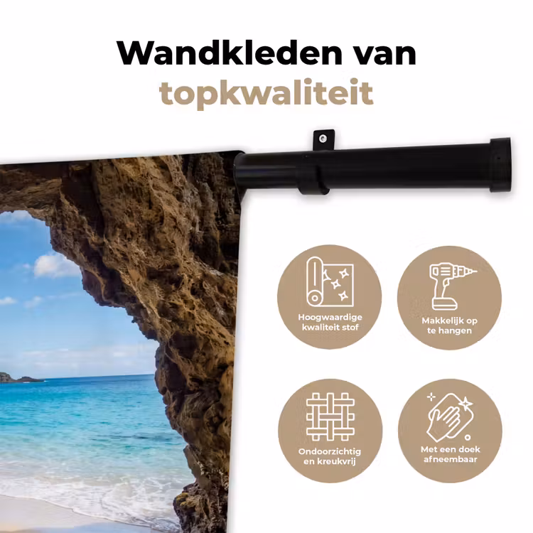 Wandkleed - Grot - Strand - Zee - Blauw — 3