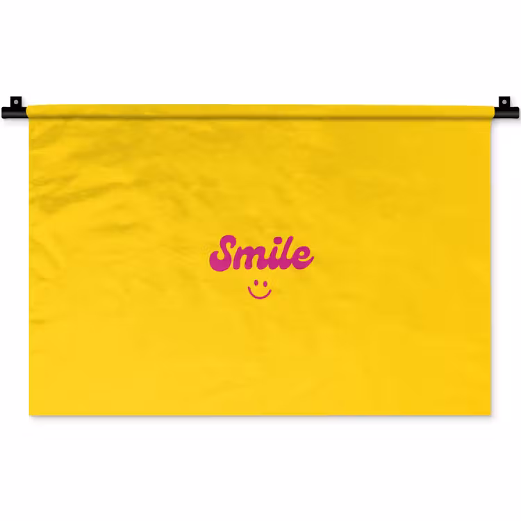 Wandkleed - Smile - Geel - Roze — 1