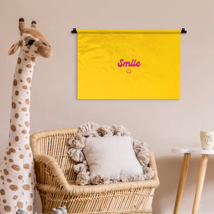 Wandkleed - Smile - Geel - Roze — 5