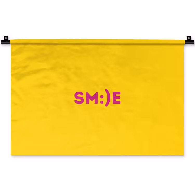 Wandkleed - Smile - Roze - Geel — 1