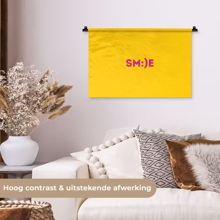 Wandkleed - Smile - Roze - Geel — 4