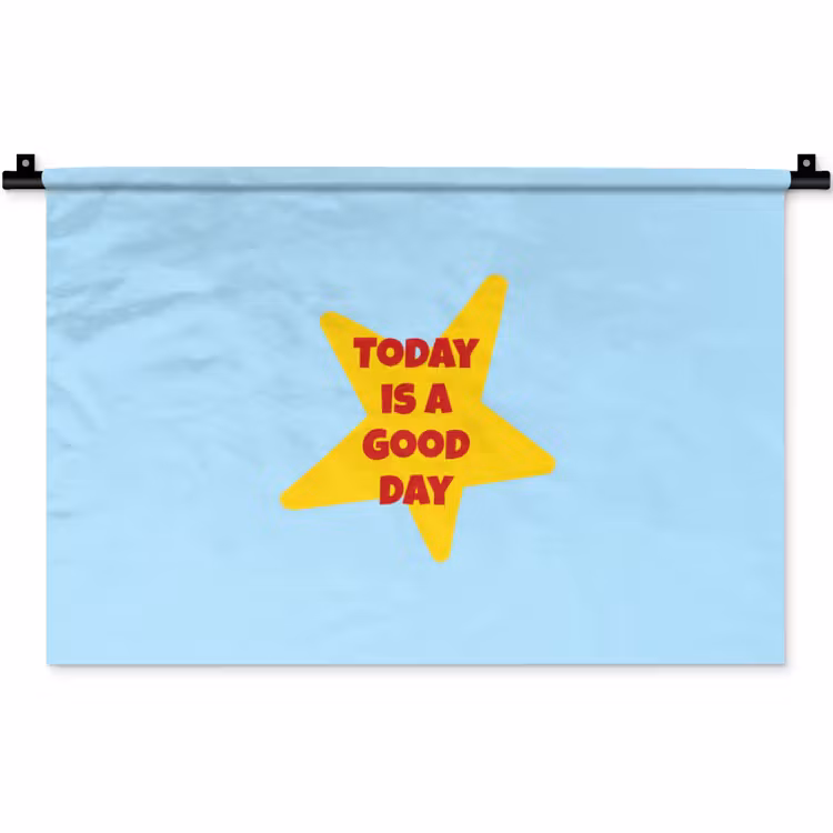 Wandkleed - Ster - Today is a good day - Blauw — 1