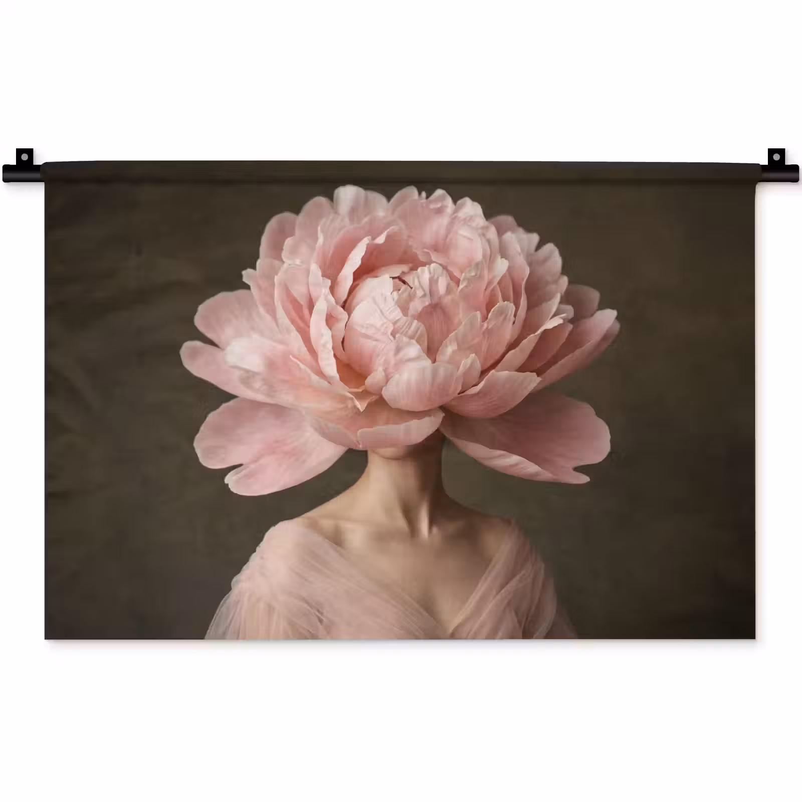 Wandkleed - Gezicht - Roos - Roze — 1