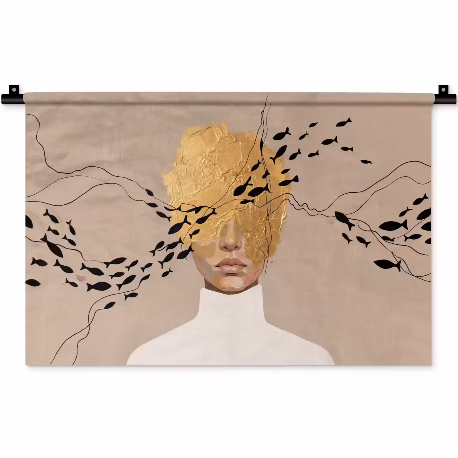 Wandkleed - Modern - Vrouw - Goud — 1