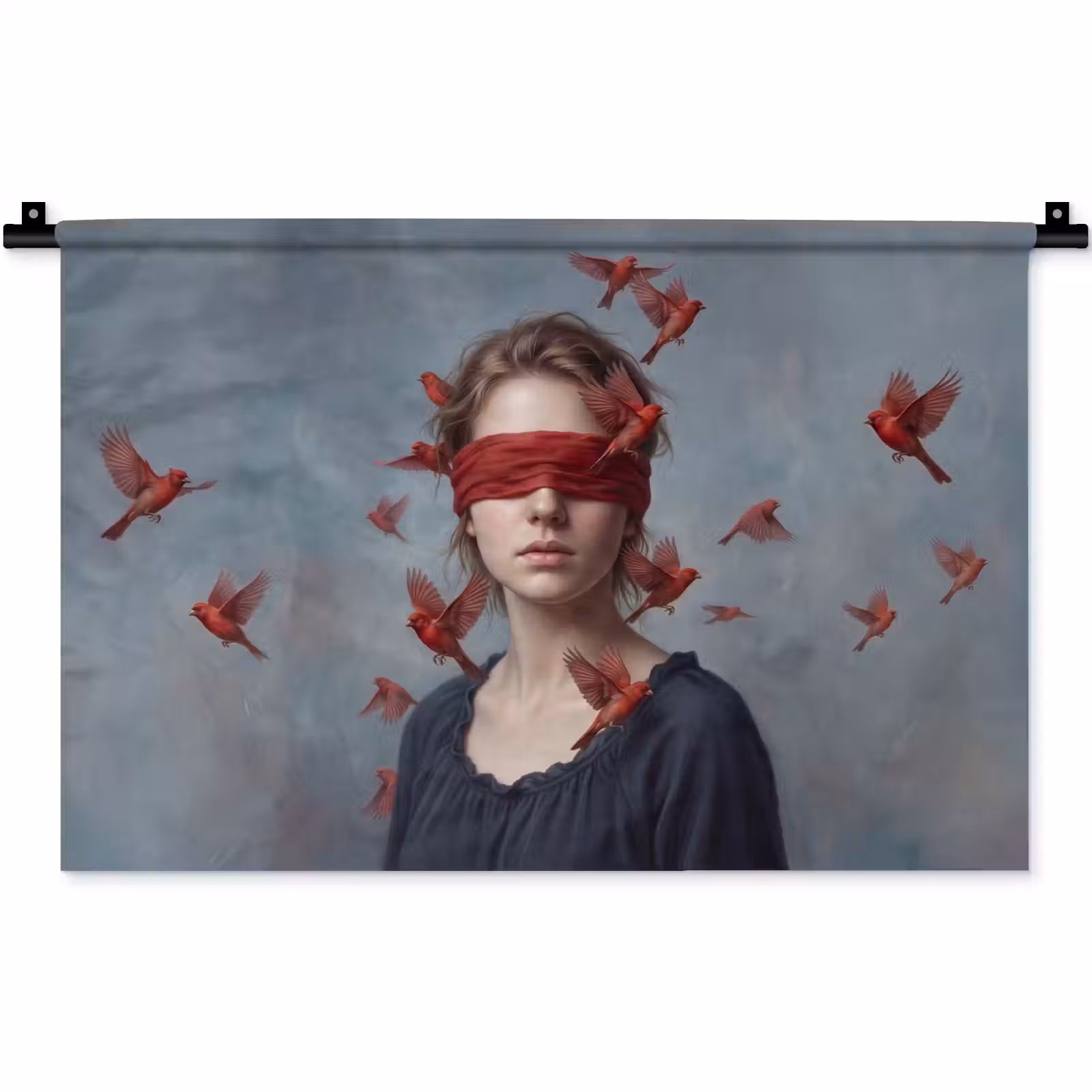 Wandkleed - Portret - Krachtig - Rood — 1