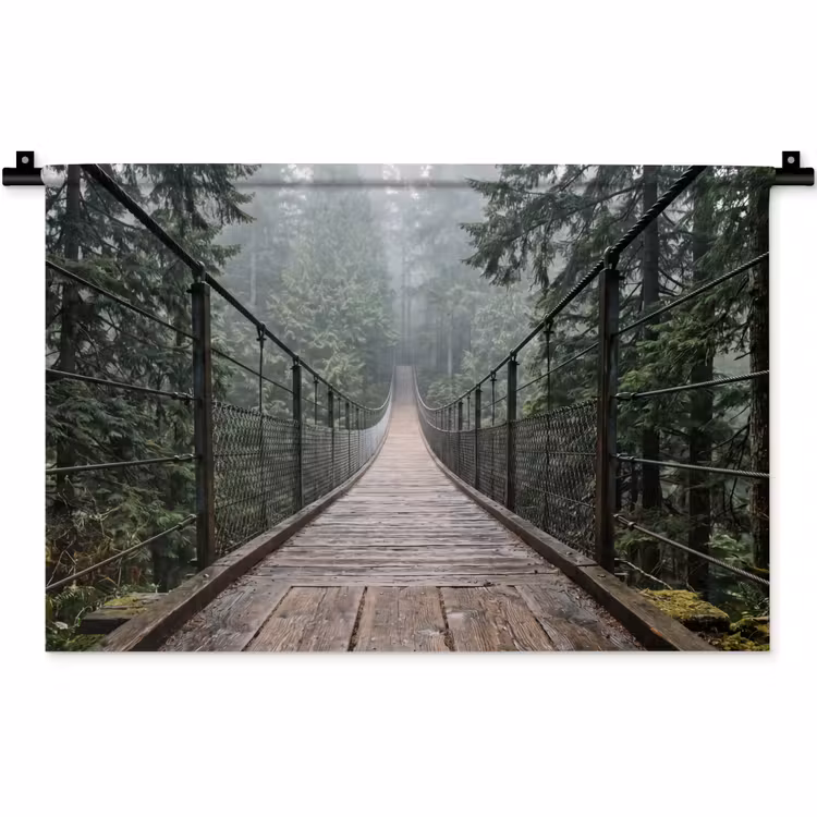 Wandkleed - Brug - Bos - Mist - Natuur — 1