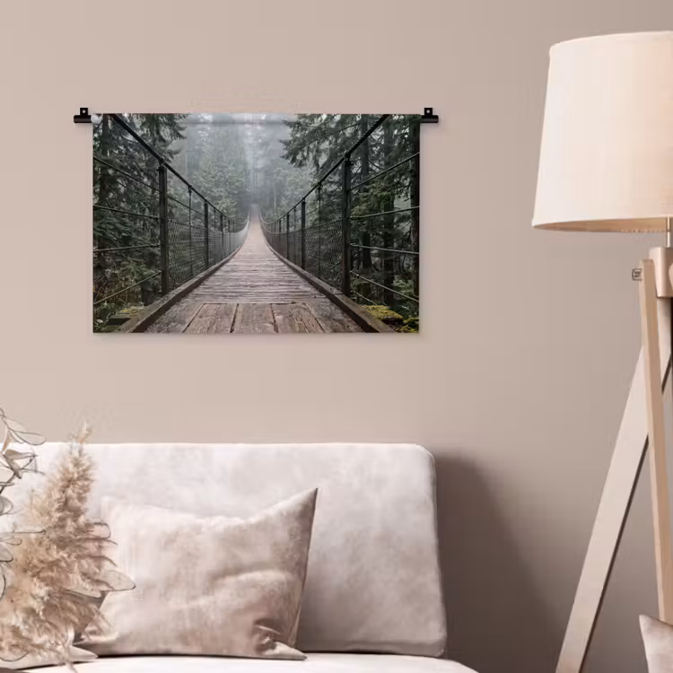 Wandkleed - Brug - Bos - Mist - Natuur — 2