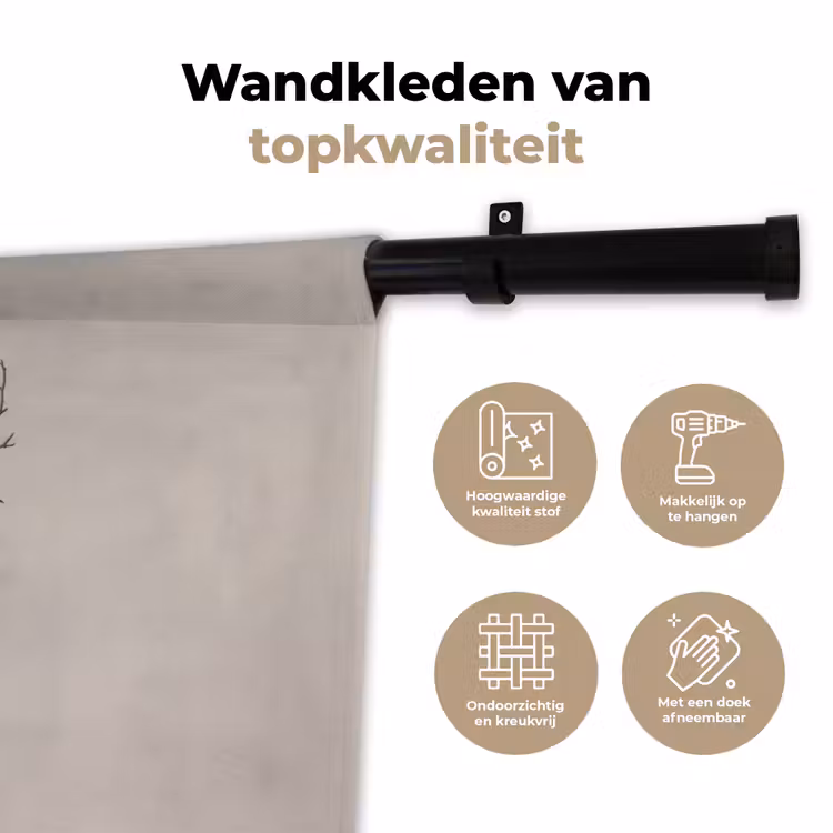 Wandkleed - Gezicht - Boeket - Kleurrijk — 3